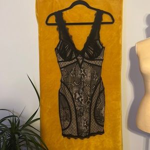 Bebe Black Lace Dress XS EUC